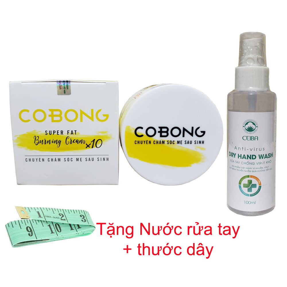 Kem tan mỡ Cô Bông x10 giúp giảm mỡ bụng tặng thước dây VÀ NƯỚC RỬA TAY