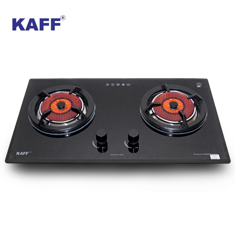 Bếp gas âm hồng ngoại Kaff KF-608I - Cảm ứng ngắt gas, 2 vòng nhiệt - Bảo hành chính hãng 03 năm