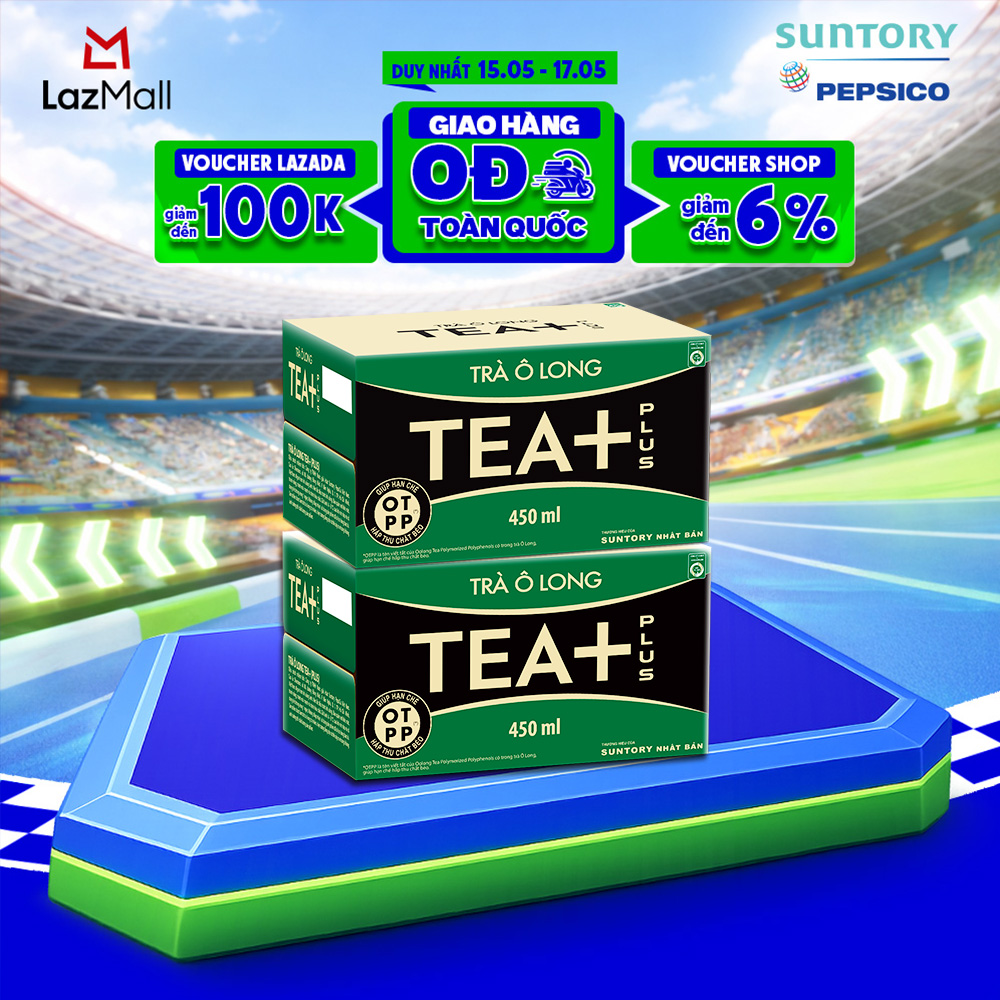 Combo 2 Thùng 24 Chai Trà Ô long Tea+ (450ml /chai)