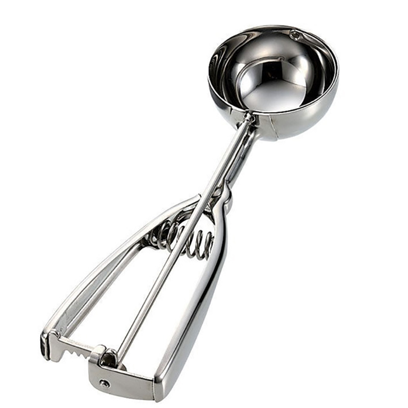 Dụng cụ múc kem inox 304 tạo khuôn tròn đẹp mắt - Muỗng inox múc kem chuyên dụng đường kính 4cm - Kẹp múc kem inox cao cấp tiện lợi dùng cho gia đình, cửa nhà - Muỗng múc kem