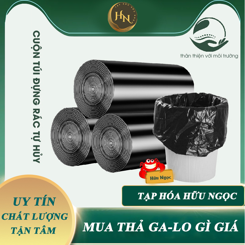 COMBO 3 CUỘN túi đựng rác, túi rác tự phân hủy bảo vệ môi trường loại 1kg
