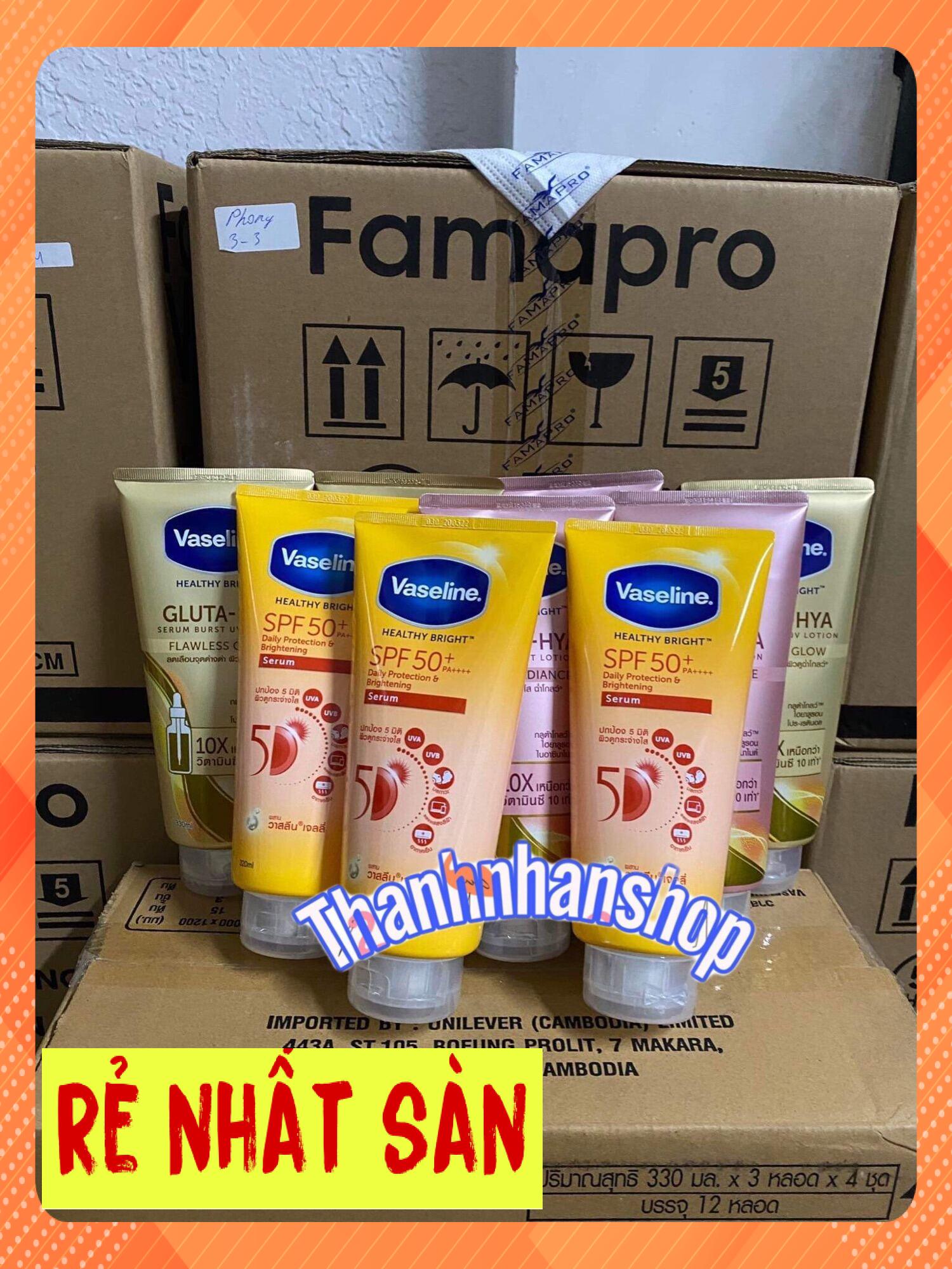 Sữa dưỡng thể VASELINE dưỡng trắng da ngày và đêm