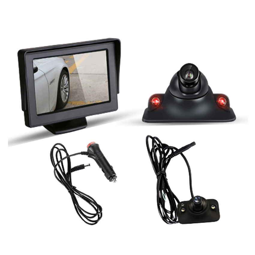 Camera Cặp Lề Ô Tô - ( Combo Màn Hình 4.3 LCD + Camera Căn Lề Không Cần Khoan Gương )