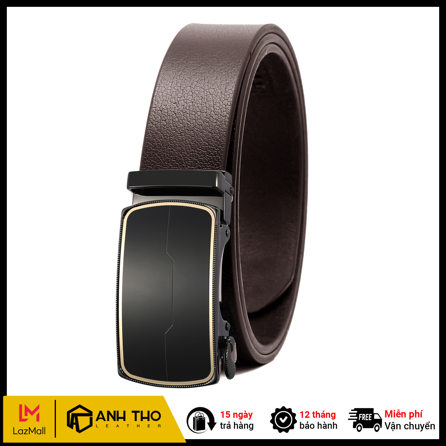 Thắt lưng nam da bò at leather m4-18 - nâu
