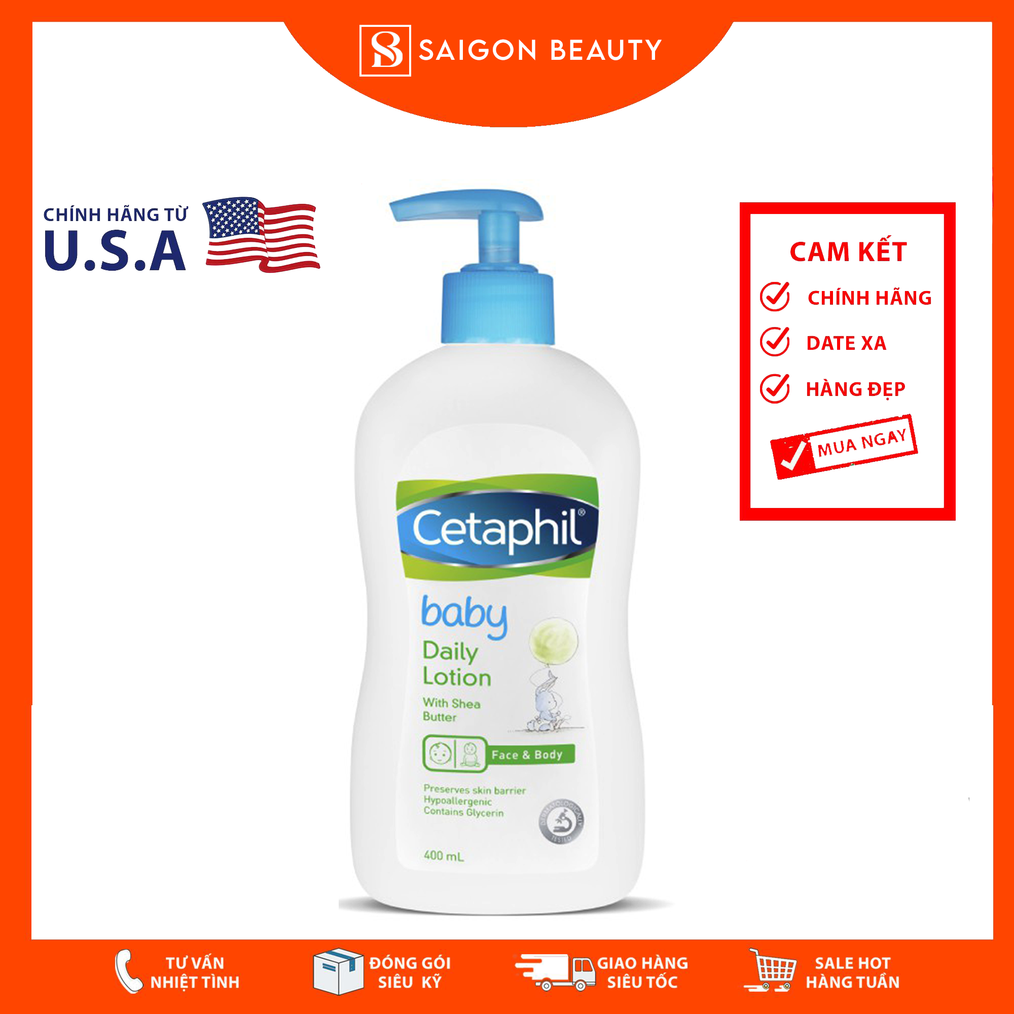 [HCM]Sữa Dưỡng Ẩm Cetaphil Baby Daily Lotion With Shea Butter (400mL)