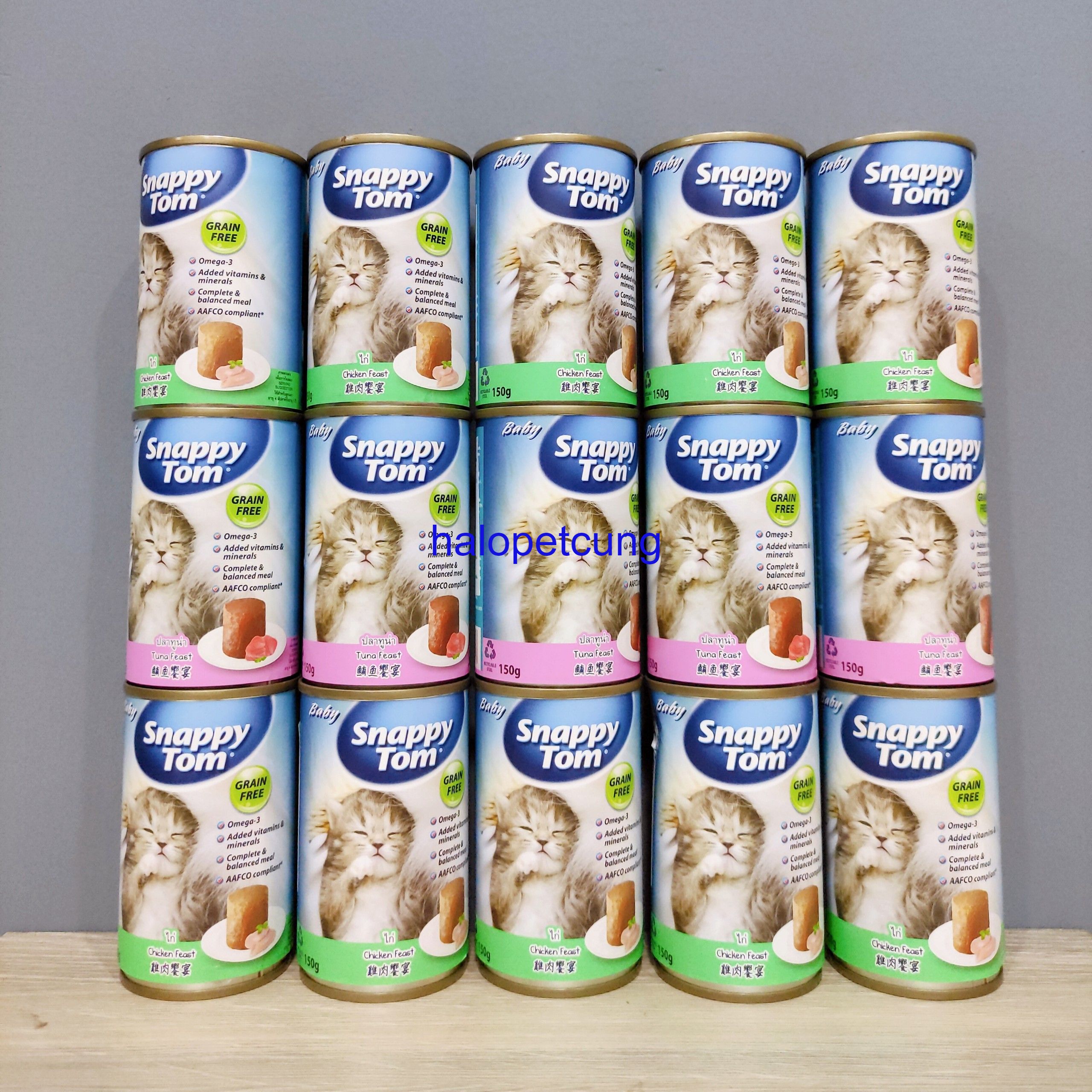 Pate lon baby snappy tom cho mèo con, lon 150g