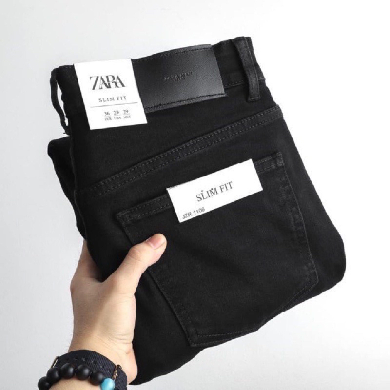 Quần jean nam đen trơn ZR nhà NEWSTYLE FASHION cao cấp vải dày Slim Fit Ống Côn Chất Bò Co Giãn Vnxk