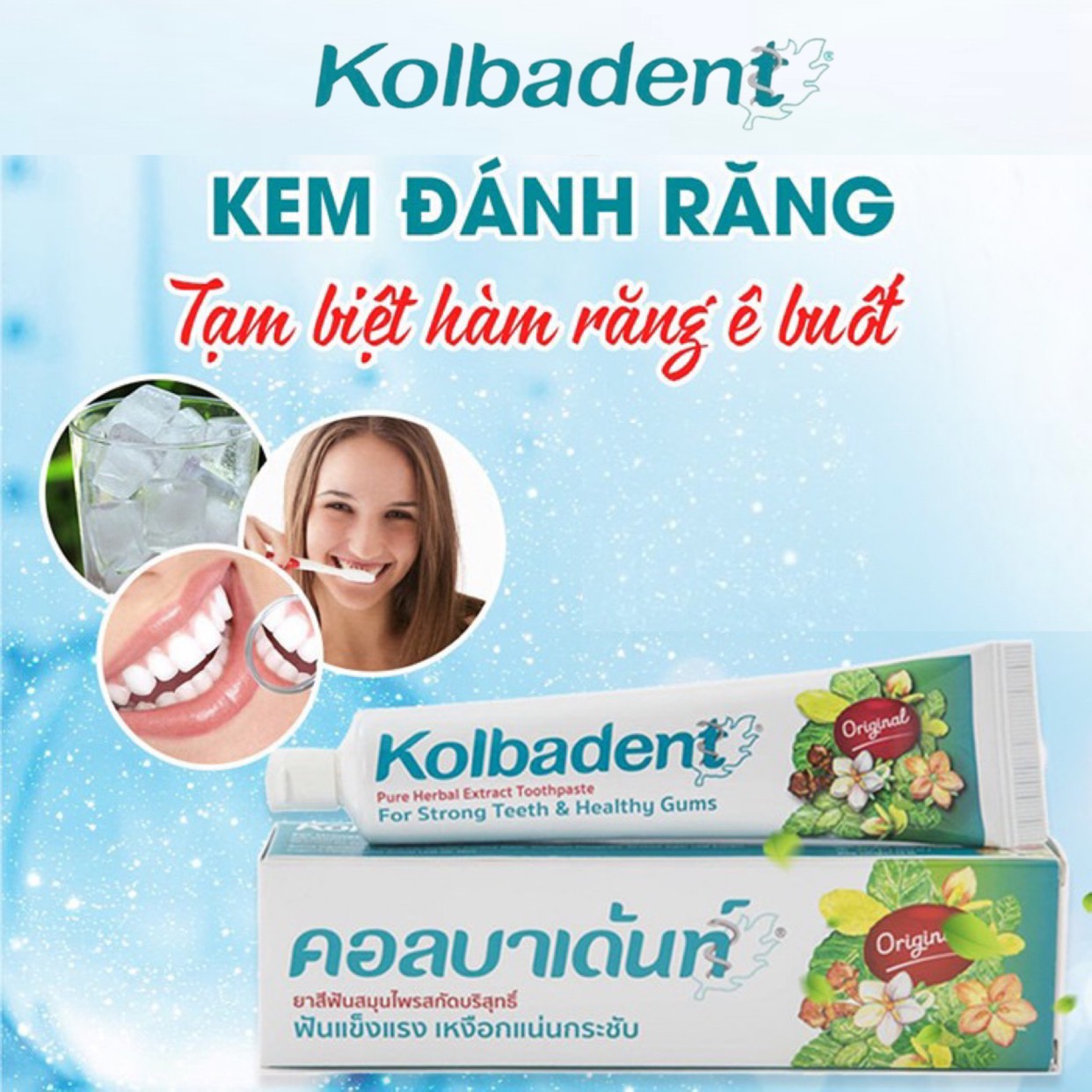 Kem Đánh Răng Thảo Dược Thuần Khiết Kolbadent 100g Thái Lan