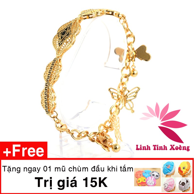 Lắc tay nữ mạ vàng không phai mầu , không bị đen Butterfly Kye MK334 tặng 1 mũ chùm đầu 15k