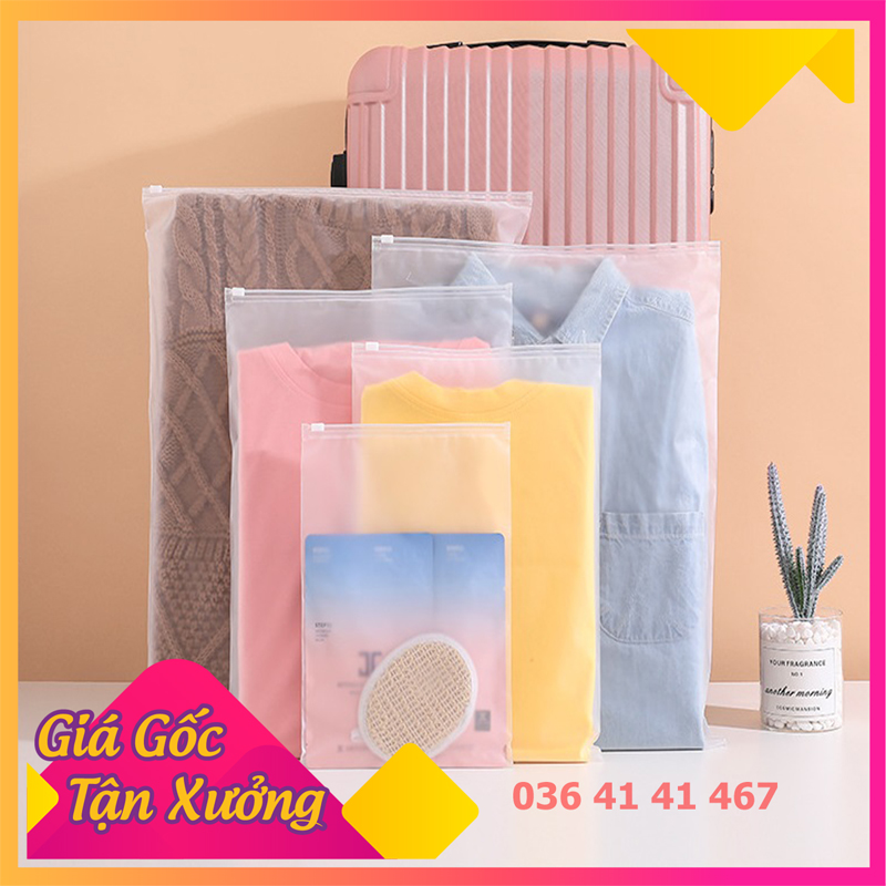 [HCM][KHO sỉ] Combo 10 TÚI ZIP LỤA MỜ - TÚI NHỰA ĐỰNG ĐỒ KHOÁ KÉO DU LỊCH ĐA NĂNG GIÀY DÉP ĐỒ TRANG ĐIỂM QUẦN ÁO