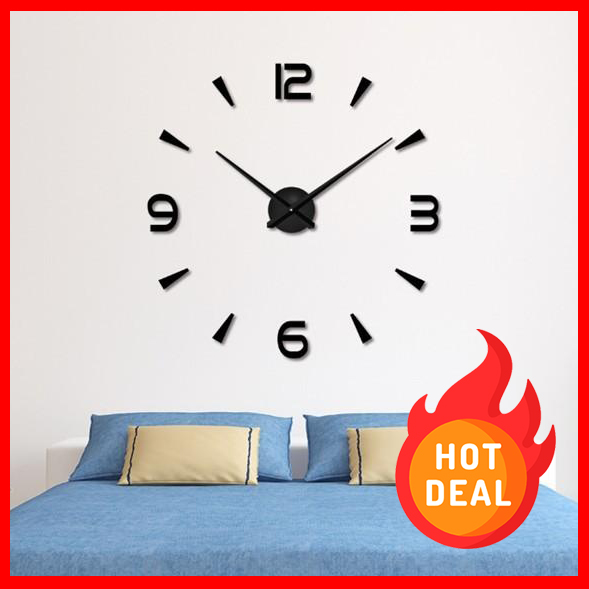 [Tặng PIN] Đồng hồ dán tường nổi 3D - 90cm - 120cm - 3 màu - Đồng hồ treo tường trang trí - Đồng hồ DIY - DH282