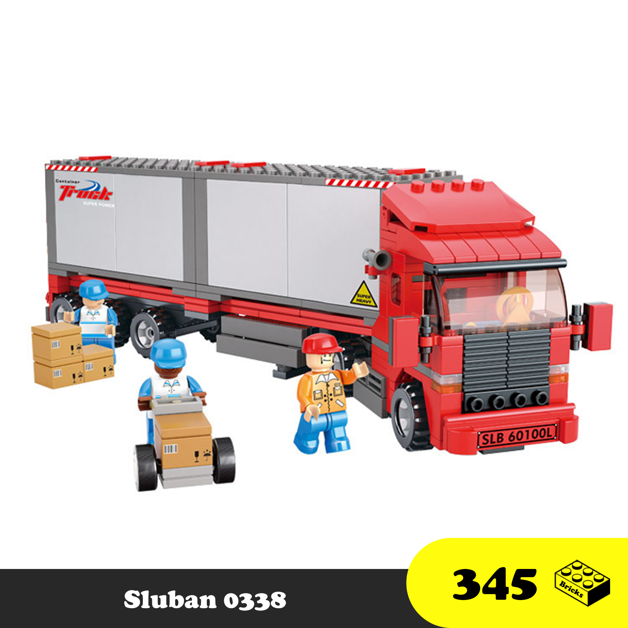 Lego Sluban 0338 - Lego Xe tải chở hàng Container - CONTAINER TRUCK SERIES 0338 VAN HEAVY CARGO TRUCK