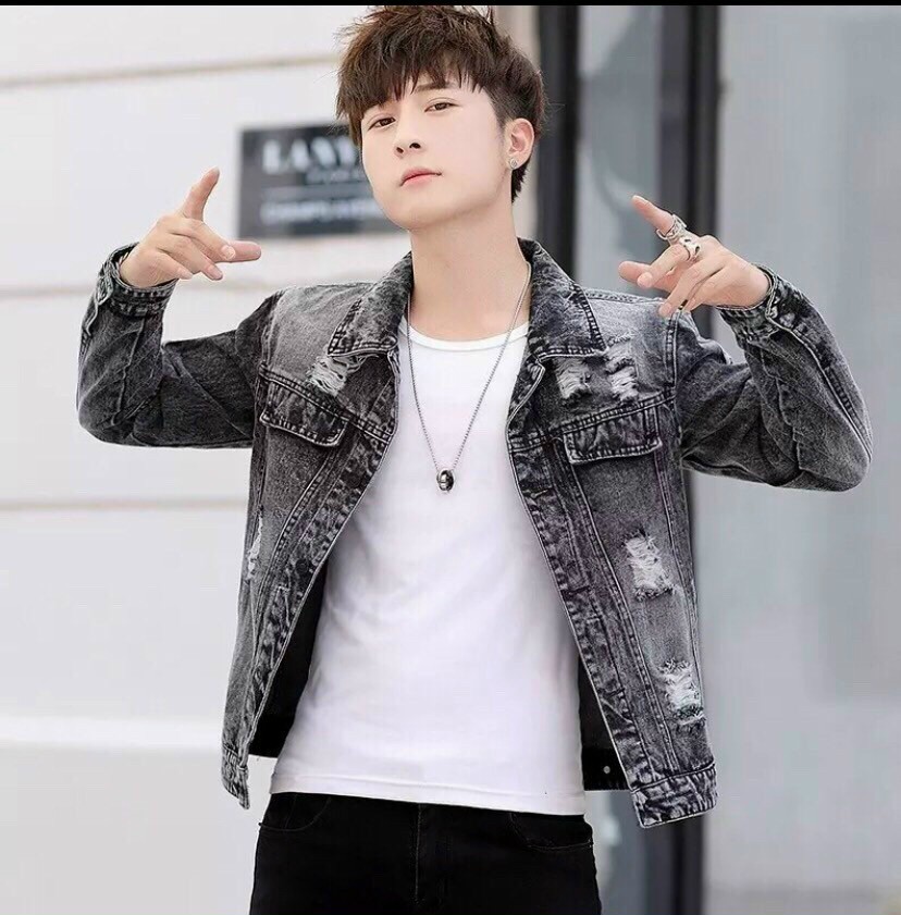 Áo khoác jean nam cao cấp LBLinhBig Store, vải jean denim cotton, không giãn, phom đứng, có 4 size M-L-XL-XXL, áo chống nắng ulzzang