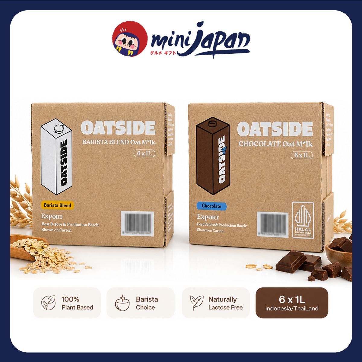 Thùng 6 chai Sữa Yến Mạch OATSIDE Barista Oat Milk Thái Lan/Indonesia 1L