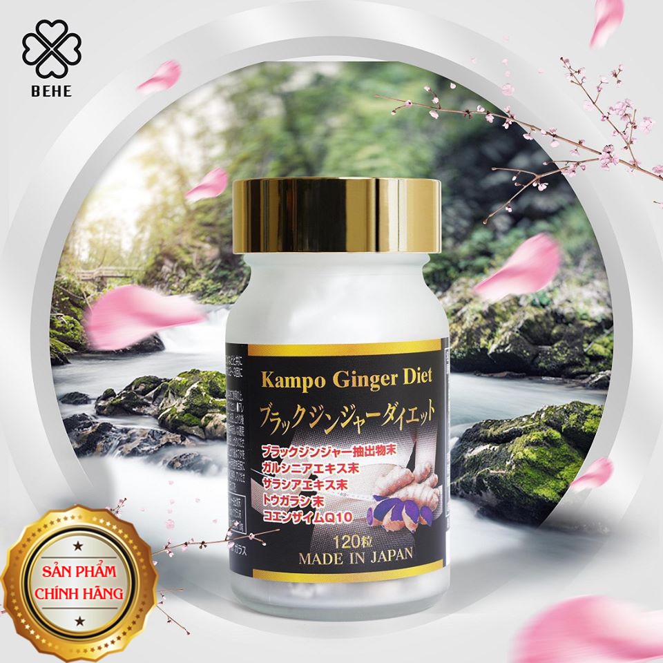 (SIÊU KHUYẾN MẠI + QUÀ TẶNG) Viên uống giảm cân, tan mỡ Kampo Ginger Diet Nhật Bản