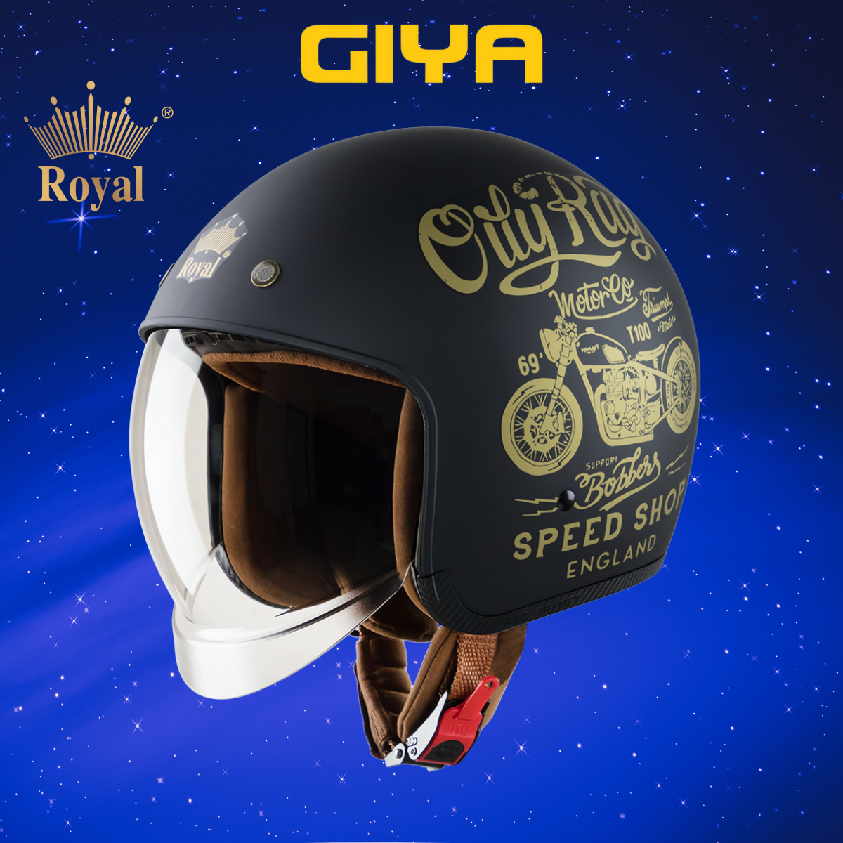 Nón bảo hiểm Royal M139 kính âm V5 đen nhám, kính âm màu khói trà hạn chế tia uv chói nắng, bảo hành 12 tháng - Giya Helmet 1