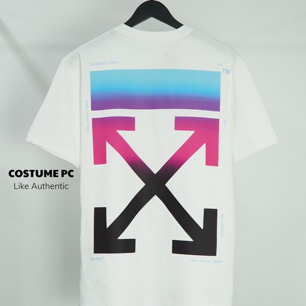 Áo thun Unisex Off-White Gradient S/S White phông tay lỡ nam nữ oversized Form rộng.