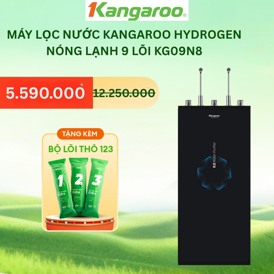 [LẮP ĐẶT MIỄN PHÍ] Máy lọc nước Kangaroo Hydrogen Infinity nóng lạnh 9 lõi KG09N8
