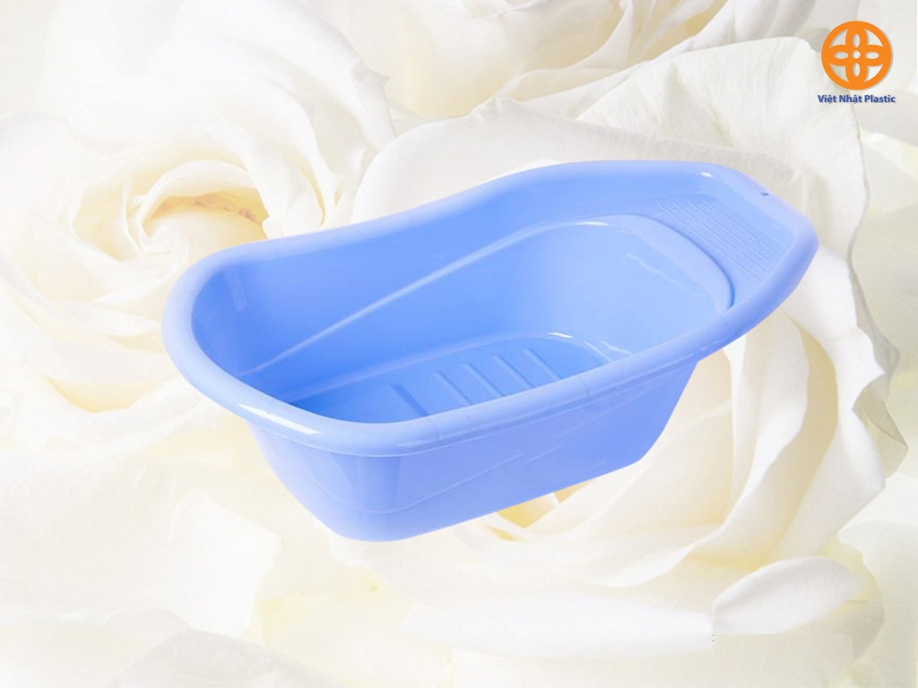Thau tắm cho trẻ 2251 HOMEC Chậu Tắm Cho Bé Bằng Nhựa Việt Nhật Plastic Cỡ Bé Thau Chậu Tắm Cho Bé Sơ Sinh