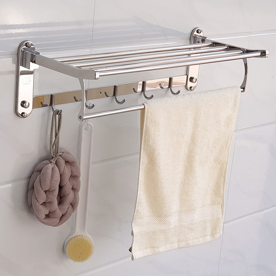 Kệ treo khăn tắm inox sus 304 đa chức năng eurolife el-b7
