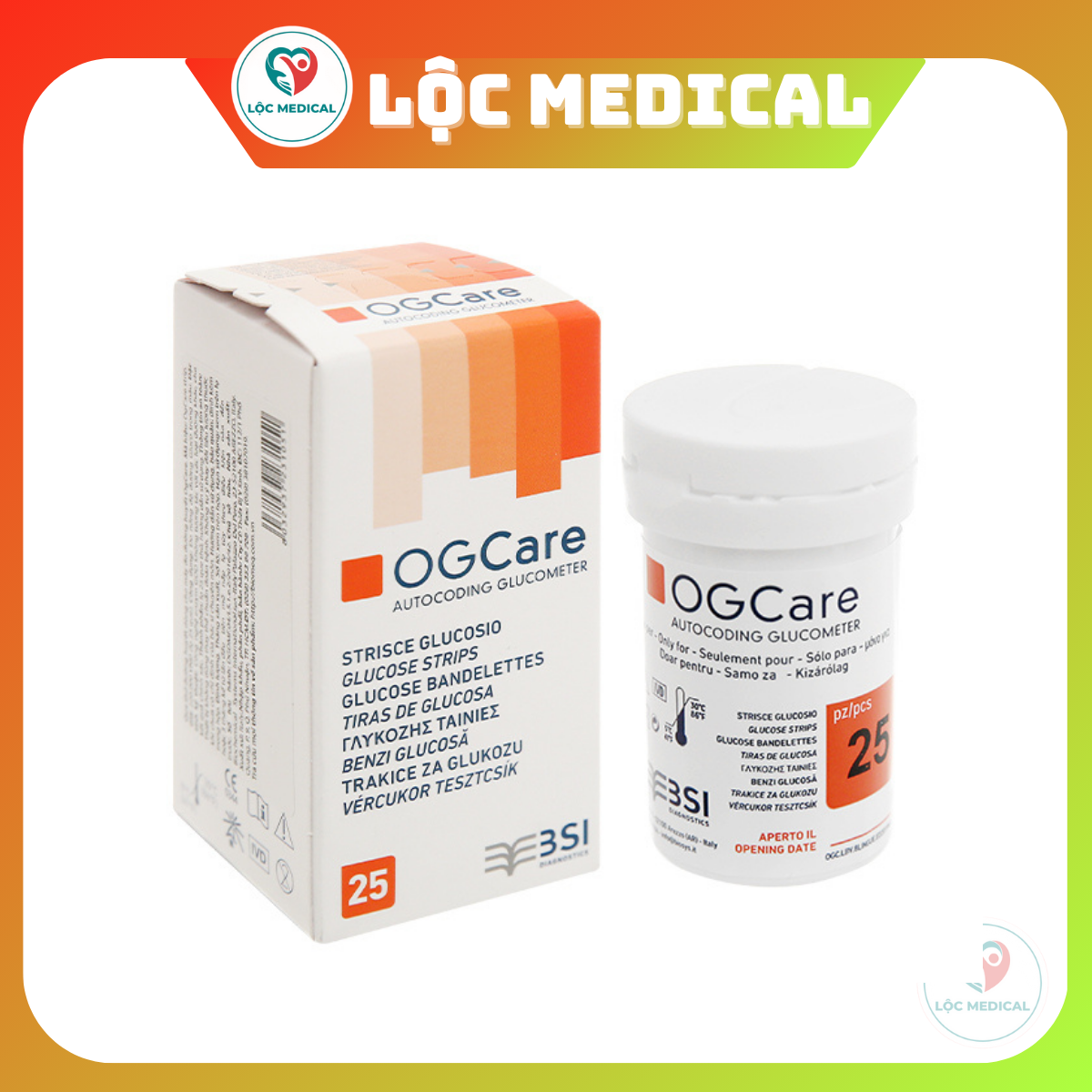 Que thử đường huyết OGcare Hộp 25 que