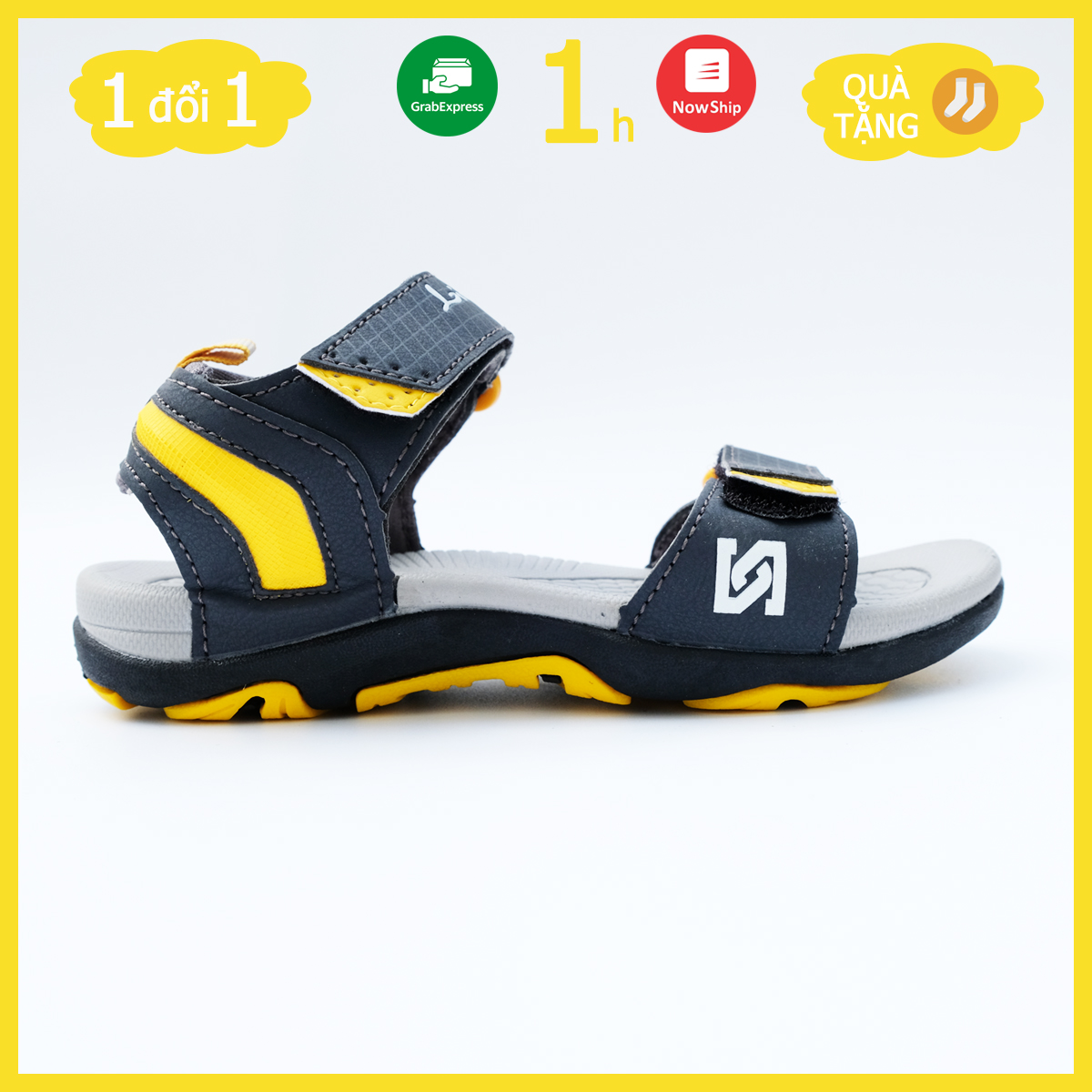 [HCM]Sandal học sinh màu xám vàng giày quai hậu trẻ em hàng Việt Nam – May House Shop