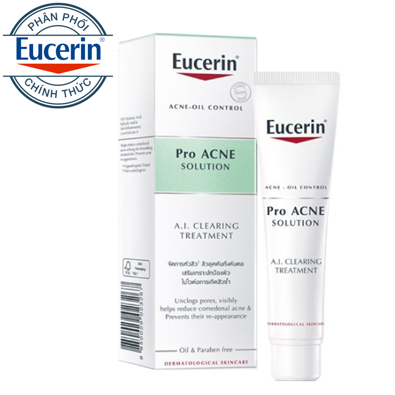 Tinh chất giảm mụn viêm, mờ vết thâm, tái tạo da eucerin pro acne ai clearing treatment 40ml