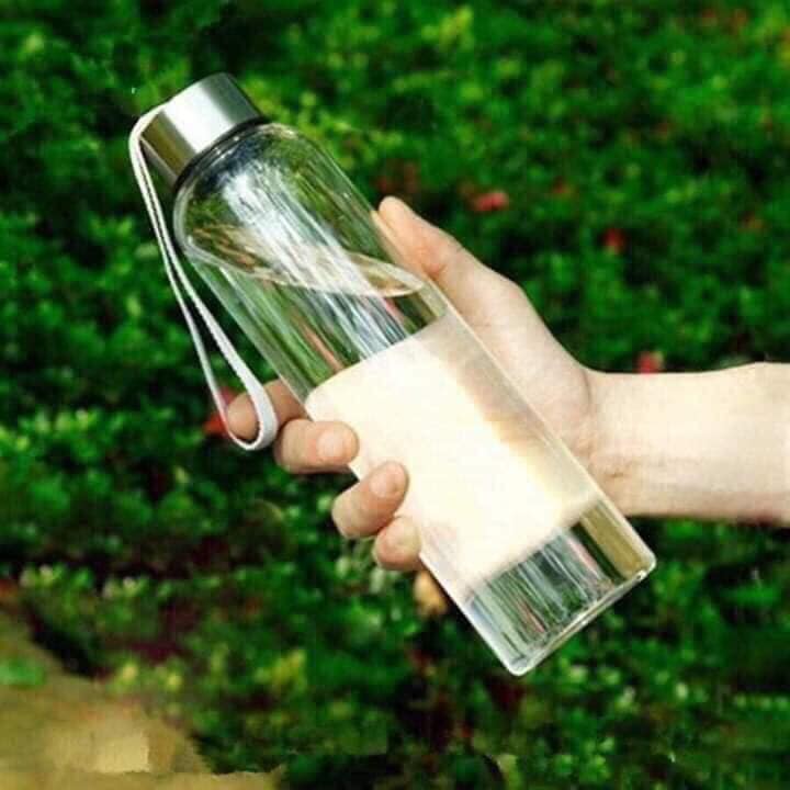 Combo 5 bình đựng nước thủy tinh có dây xách 500 ml