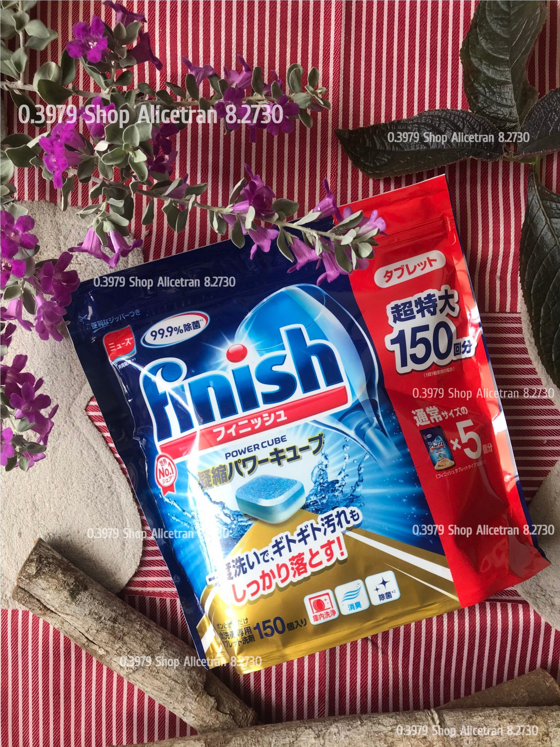 [HCM] Viên rửa chén bát Finish Power Cube túi 150 viên (Hàng nội địa Nhật Bản)