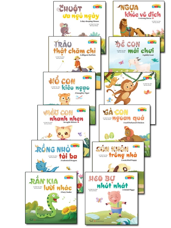 Fahasa - combo sách hay vui khỏe cùng 12 con giáp – song ngữ