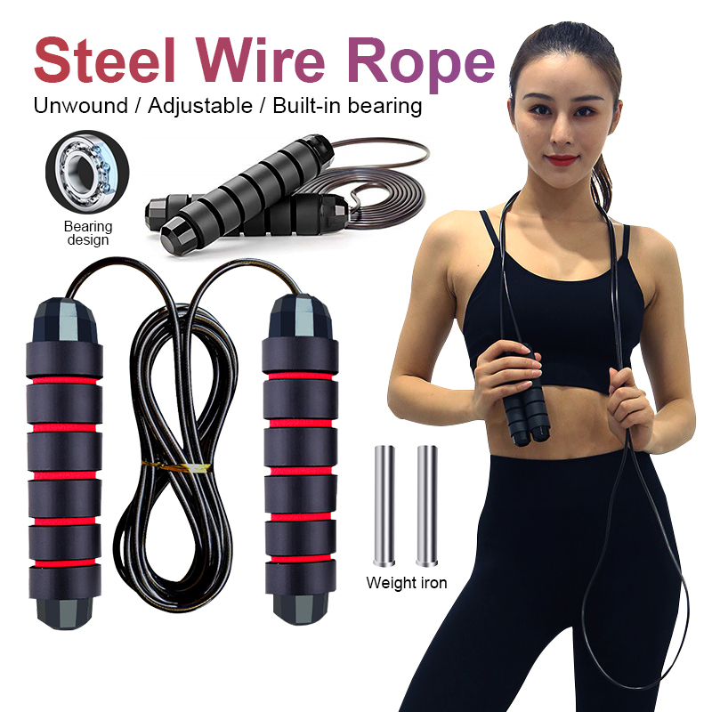 Dây nhảy thể lực lõi thép đếm vòng, Dây nhảy có tạ sắt tập thể dục thể thao giảm cân hiệu quả tại, siêu bền, đẹp