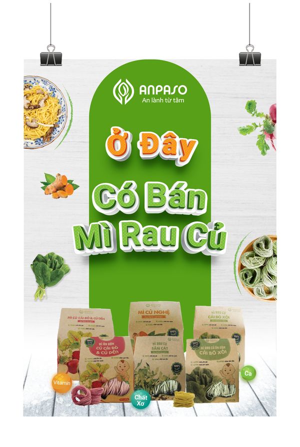Mì rau củ hữu cơ Anpaso, mỳ rau organic eat clean giảm cân,ăn chay, thực dưỡng,bổ sung vitamin,chất xơ 600g