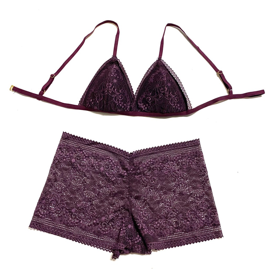 B103 HISEXY Set Đồ Lót Bralette Voan Ren Lưới Cao Cấp Thiết Kế Gọng Mỏng Kiểu quần V