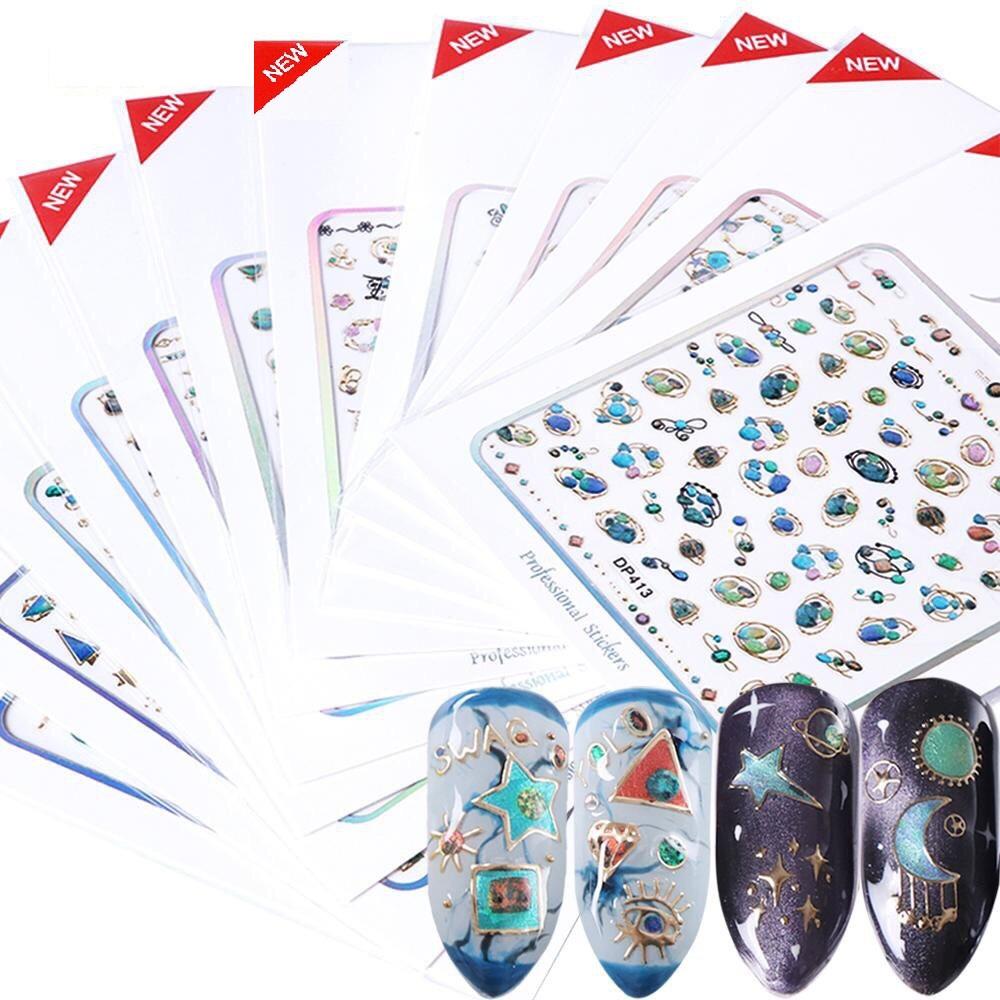 Tấm sticker dán trang trí móng tay 3D nghệ thuật