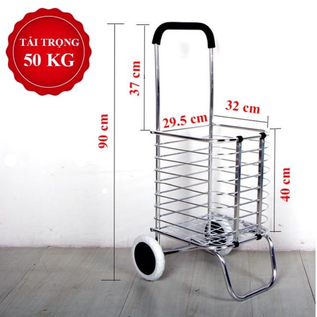 Xe đẩy inox đi chợ