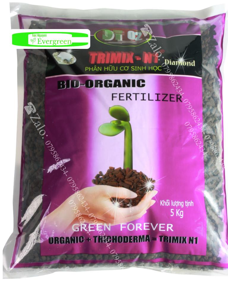 Phân hữu cơ viên Trimix 5kg chuyên dùng cho hoa kiểng, cây ăn trái và rau củ