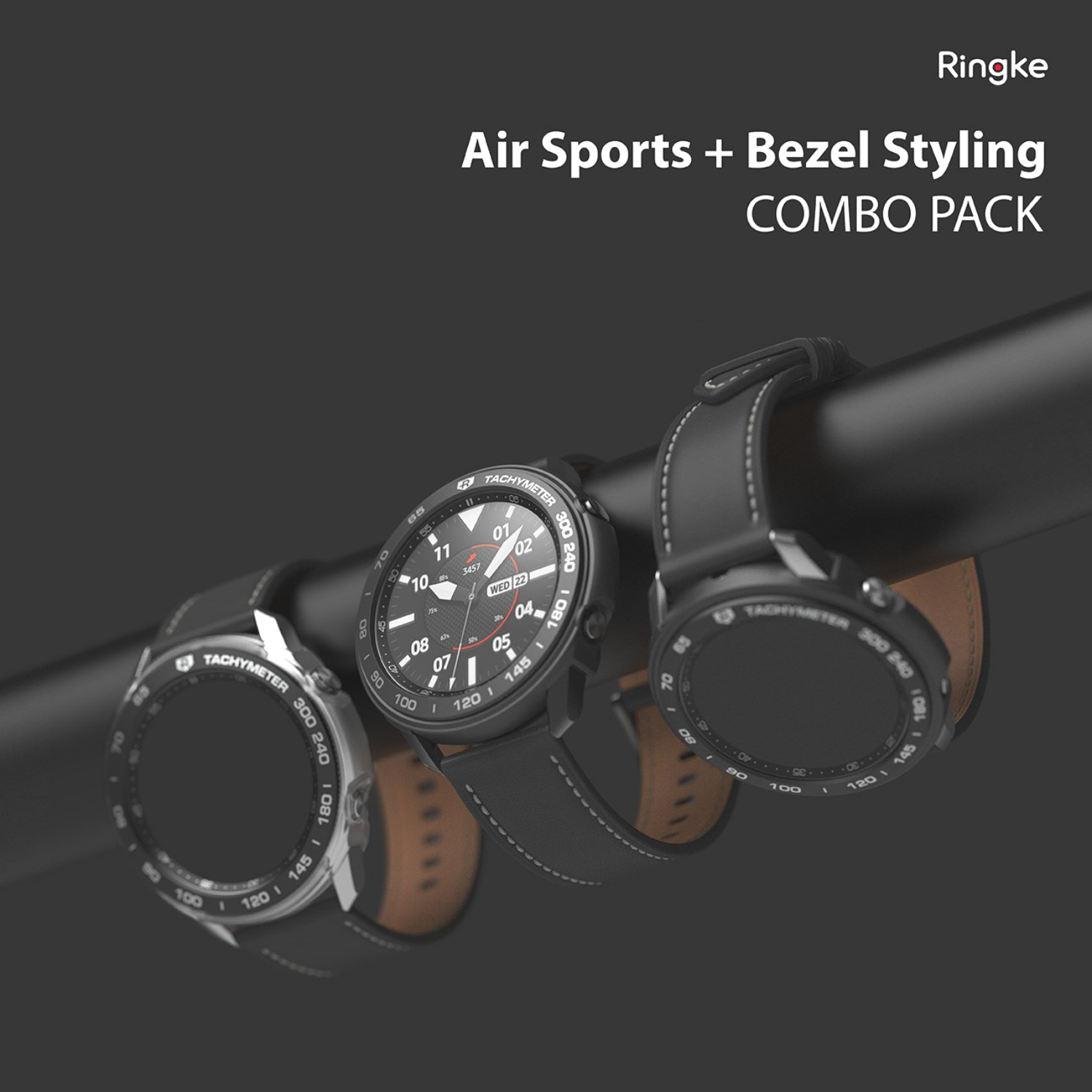 Combo ốp AirSports + viền Bezel cho Galaxy Watch 3 ( 41mm / 45mm ) - Hãng Ringke