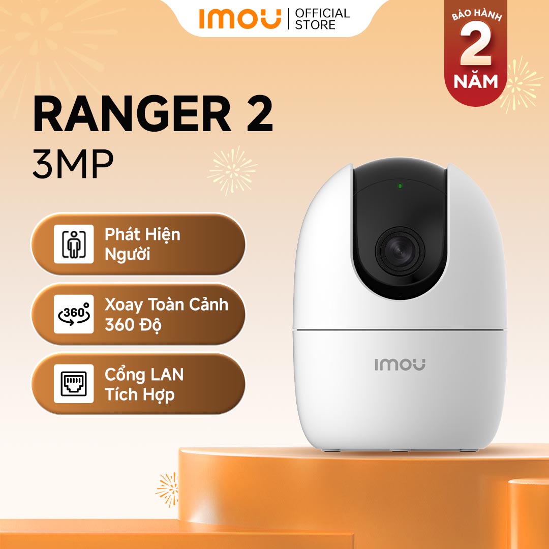 Camera WIFI IMOU Ranger 2 Pro 3MP/5MP 3K Phát hiện người, vật nuôi và âm thanh bất thường | Gọi một chạm | Tầm nhìn ban đêm thông minh đủ màu