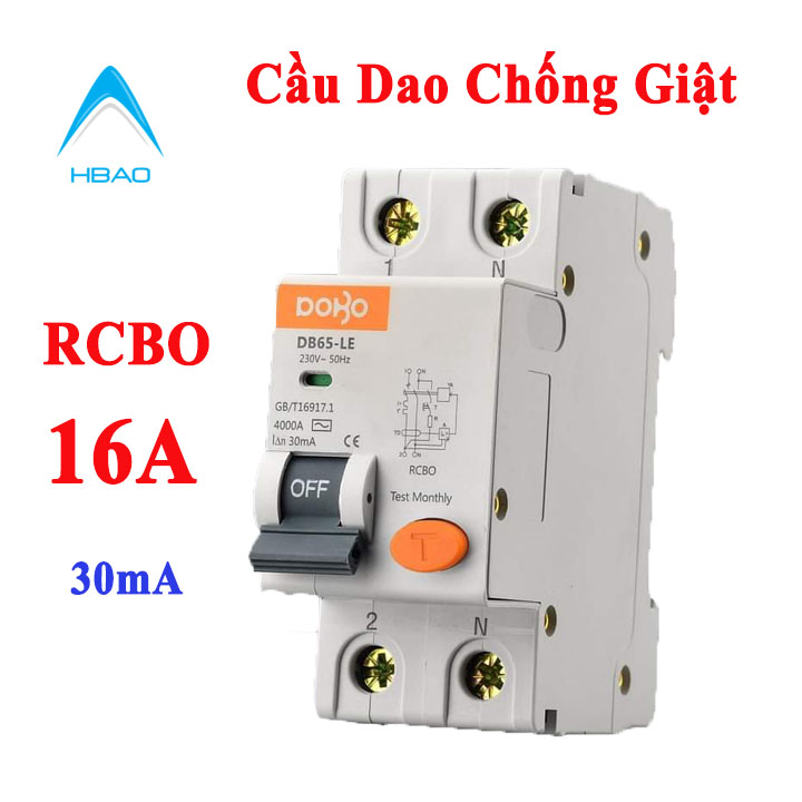 [HCM]Cầu Dao chống giật  Chống rò  chống quá tải  RCBO 63A 50A  40A 32A 25A 20A   aptomat chống giật  CB chống giật  át chống rò  chống quá tải  - CB  aptomat  Cầu Dao Chống  Giật DoBo