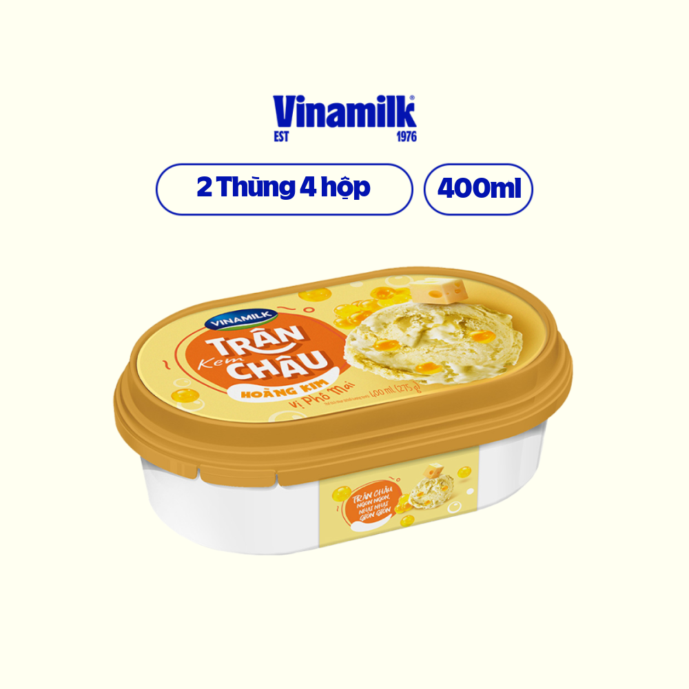 2 Hộp Kem Trân Châu Hoàng Kim Vinamilk hộp 400ml
