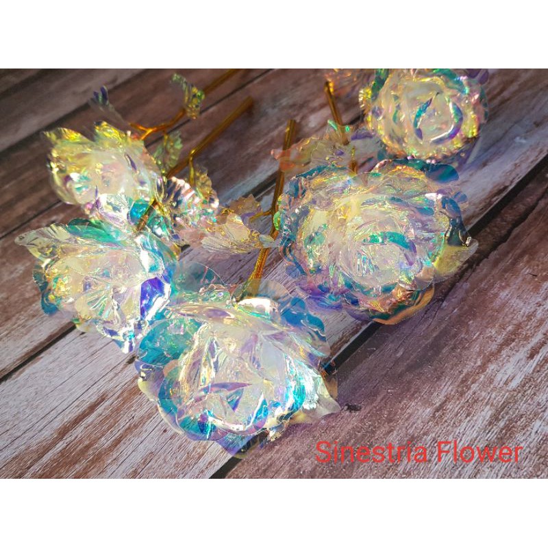 🌼Sỉ Lẻ🌼 Cành hoa hồng xà cừ 7 sắc lung linh