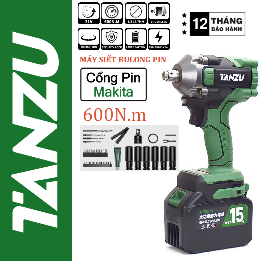Tanzu tz-1080 battery bullong clamp brushless motor cycle 600N.m free scooter cradle screw tightening