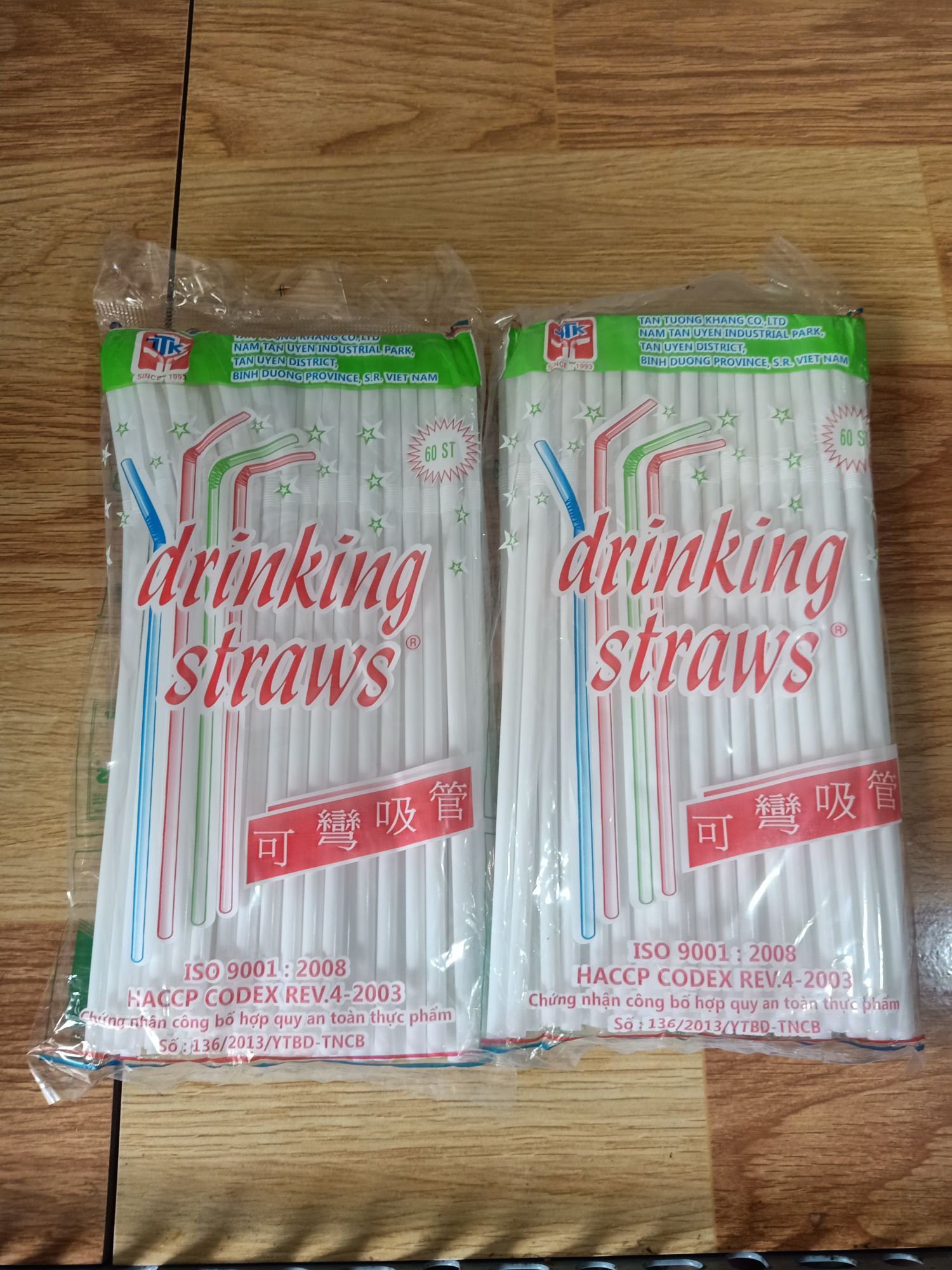 Set 5 gói ống hút cong 70 ống trắng