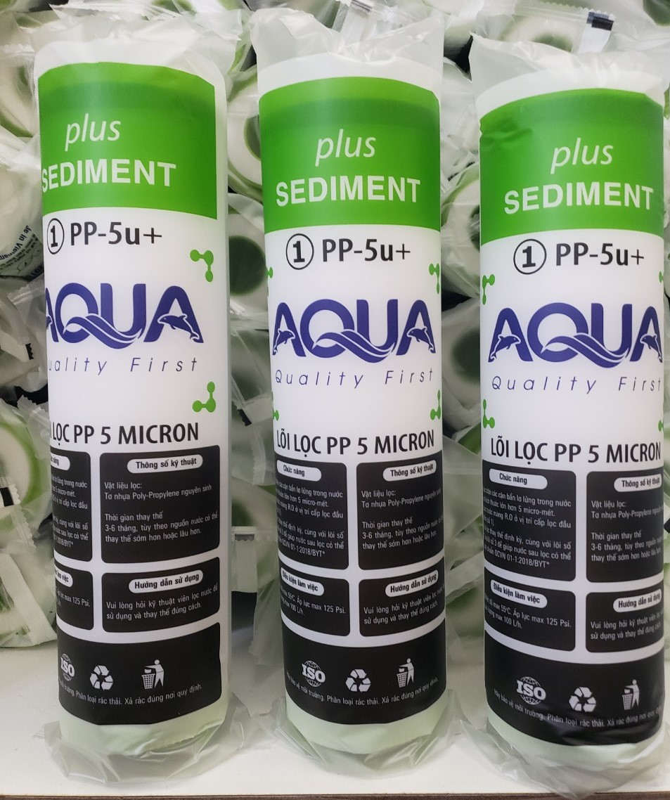 Combo 3 lõi lọc nước aqua số 1 loại 10 inch-pp 5 micron