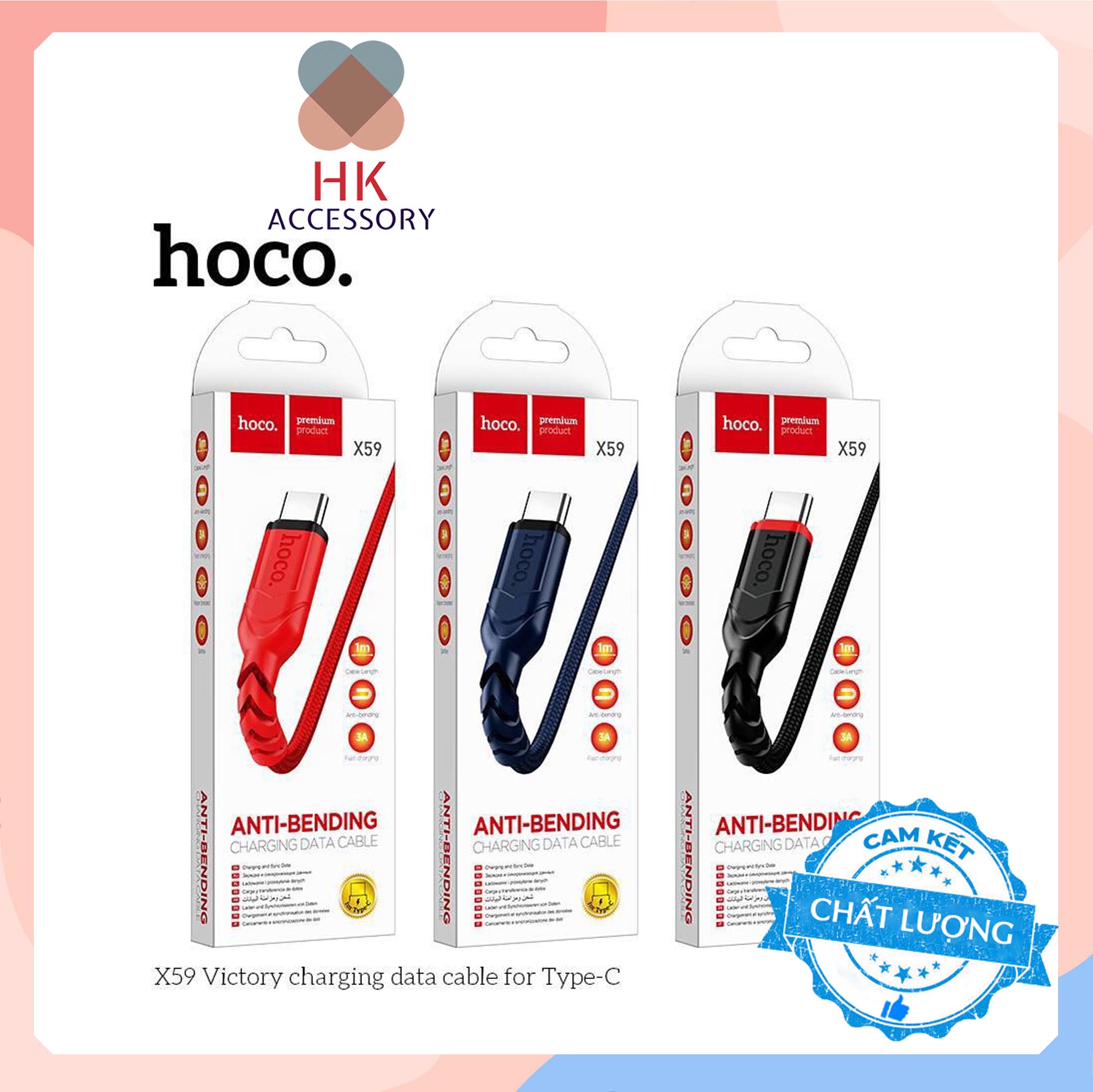 Cáp sạc nhanh hoco x59 chuẩn type c hàng chính hãng