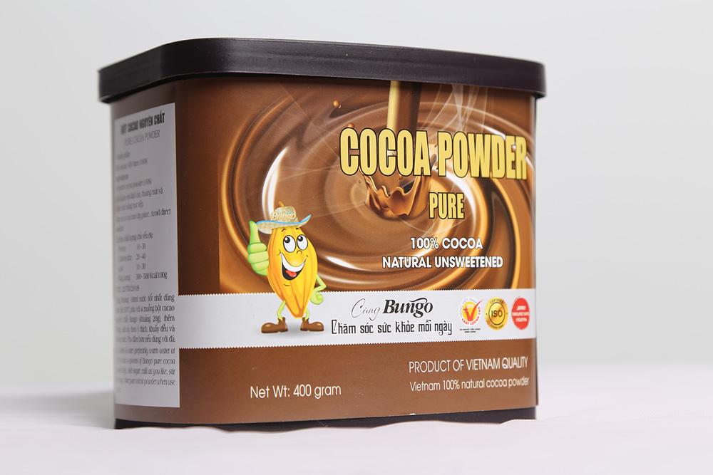 Bột cacao Bungo nguyên chất giá trị dinh dưỡng cao giảm cân hiệu quả và ổn định huyết áp - Hộp 400g