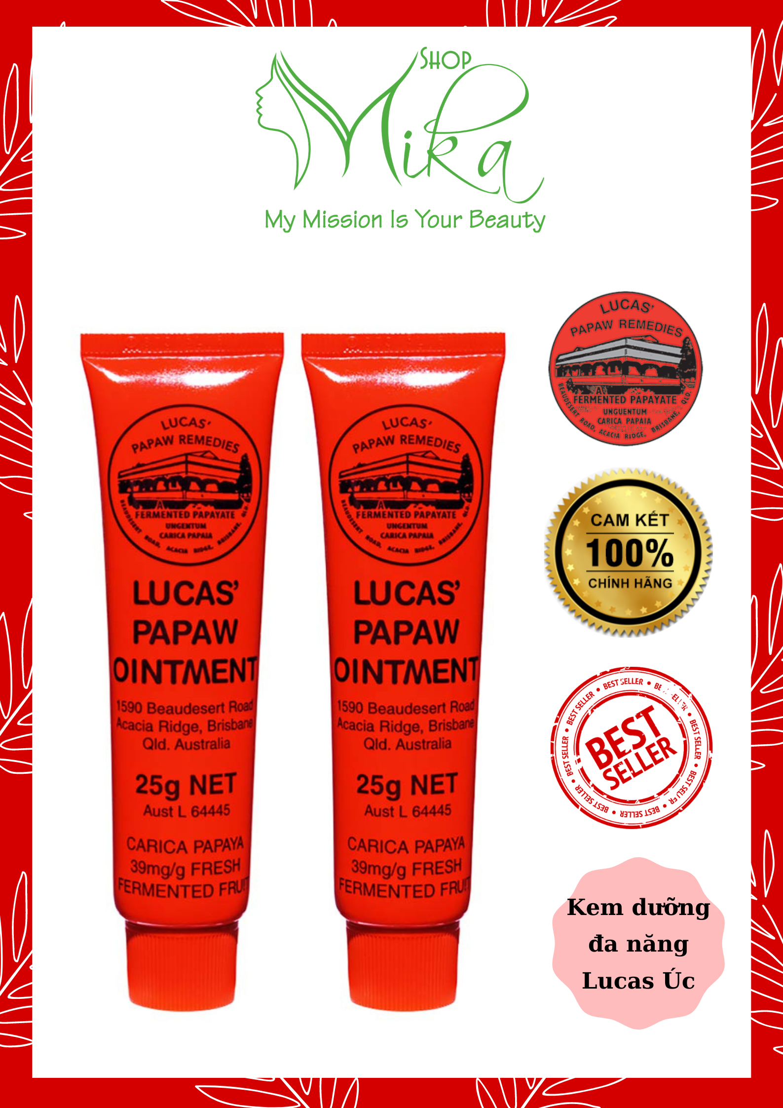 Kem Đa Năng Lucas Papaw Ointment Úc 25g