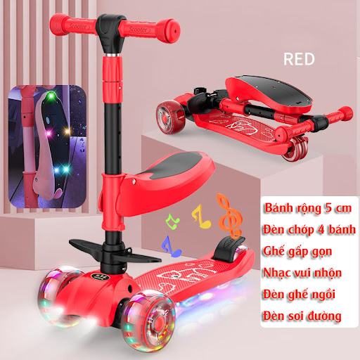 XE TRƯỢT SCOTTER 3 TRONG 1 CÓ GHẾ NGỒI + CÓ ĐÈN  Xe trượt scooter có đèn nhạc, có Ghế ngồi chòi chân Xe Trượt Scooter Trẻ Em Có Ghế Gấp Gọn 3 Bánh Phát Sáng  xe scooter có ghế Chất Lượng, Giá Tốt 2021 | Lazada.vn