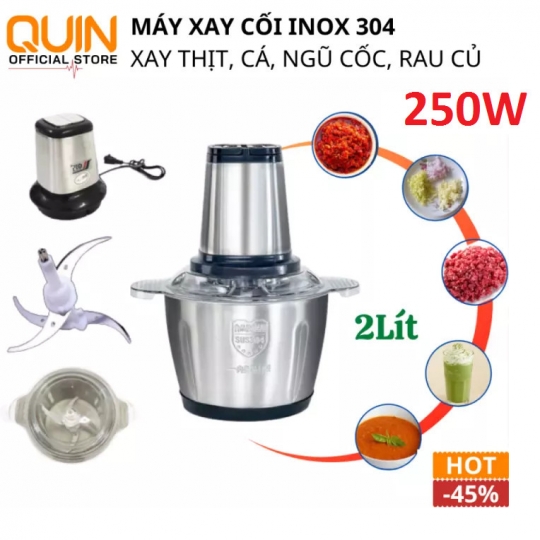 Máy xay thịt inox 304 2 lít 250w