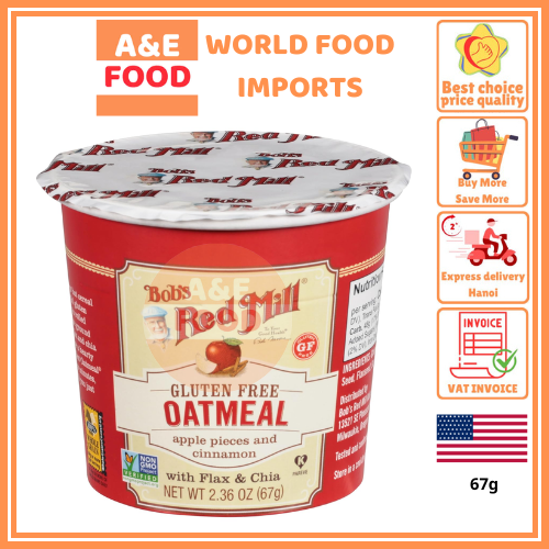 Bob's Red Mill Gluten Free Oatmeal Cup, Apple & Cinnamon 67g